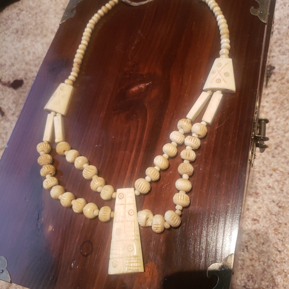 4/$20 Genuine Bone Bead necklace from India - Picture 1 of 2